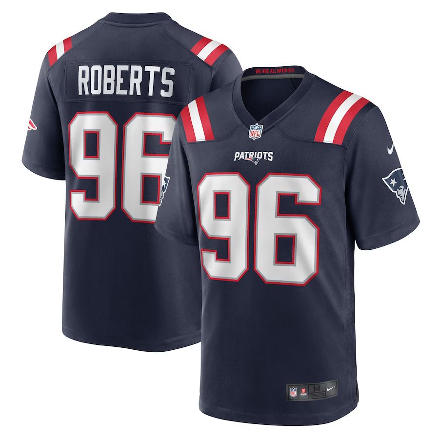 Men New England Patriots 96 Sam Roberts Nike Navy Game Player NFL Jersey